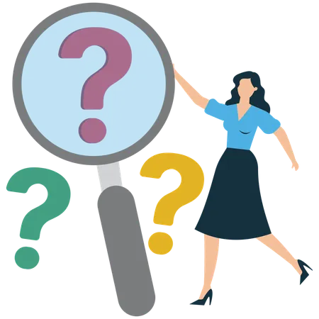 Businesswoman solving business problem  Illustration