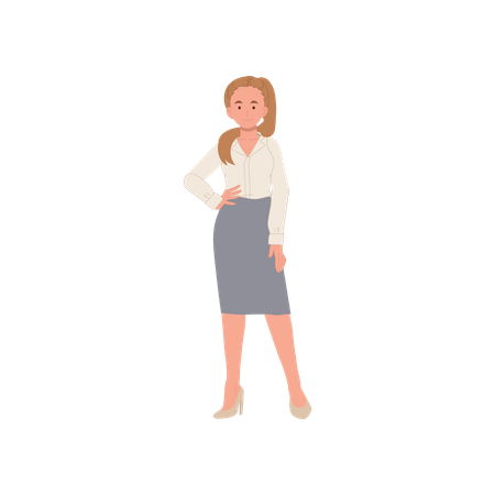 Businesswoman Standing Illustration