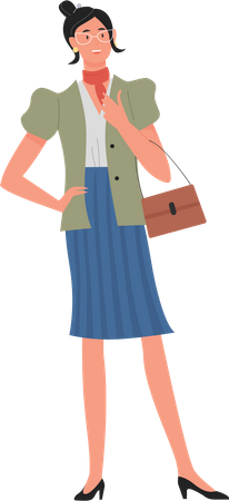 Businesswoman standing  Illustration