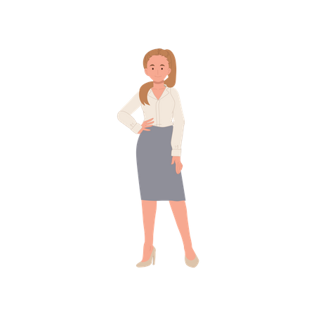 Businesswoman Standing  Illustration