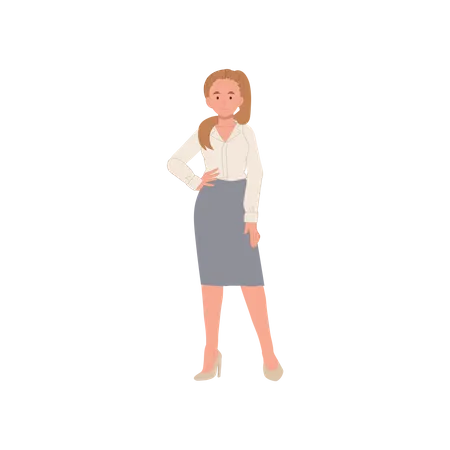 Businesswoman Standing  Illustration