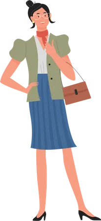 Businesswoman standing  Illustration