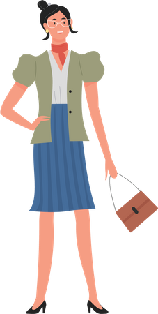 Businesswoman standing  Illustration