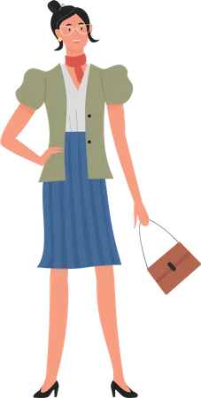 Businesswoman standing  Illustration