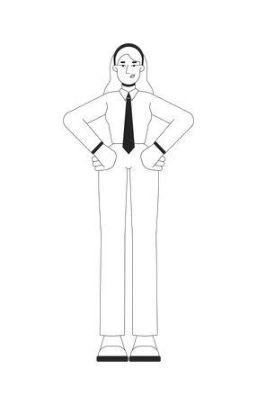 Businesswoman standing in pose  Illustration