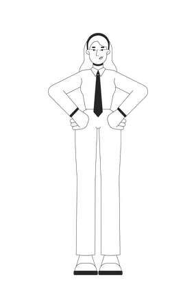 Businesswoman standing in pose  Illustration