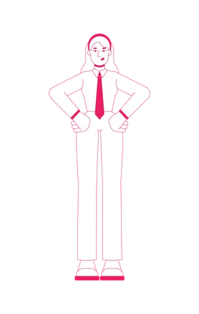 Businesswoman standing in pose  Illustration