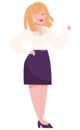 Businesswoman standing in suit Illustration