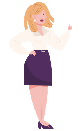 Businesswoman standing in suit  Illustration