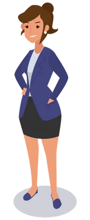 Businesswoman standing while hands in pocket  Illustration