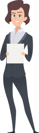 Businesswoman standing with document  Illustration