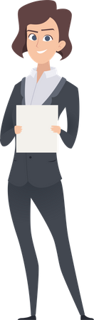 Businesswoman standing with document  Illustration