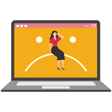 Businesswoman suffering from software glitch  Illustration