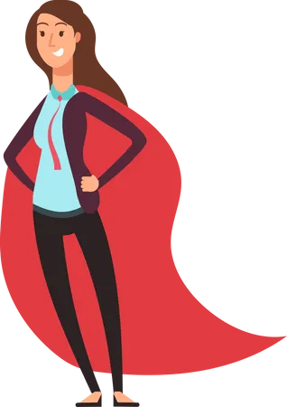 Businesswoman Superhero Illustration