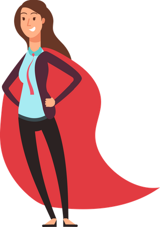 Businesswoman Superhero  Illustration