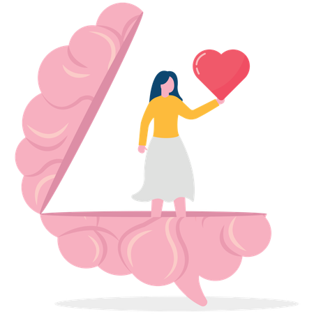Businesswoman takes care of her mental health  Illustration