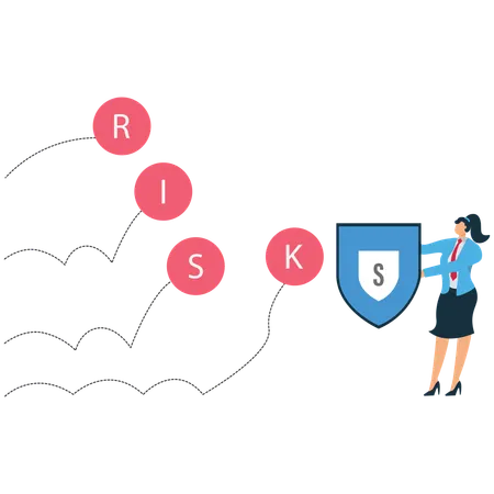 Businesswoman taking financial risk  Illustration