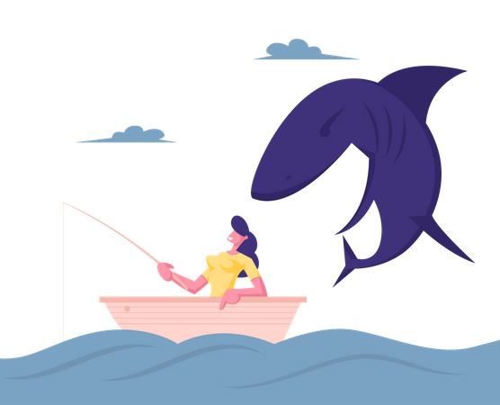 Businesswoman taking risk  Illustration