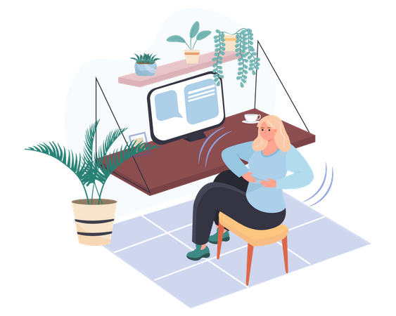 Businesswoman taking workout break  Illustration