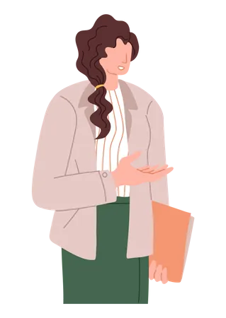 Businesswoman talking  Illustration