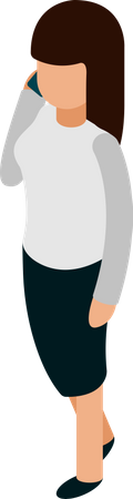 Businesswoman talking on mobile  Illustration