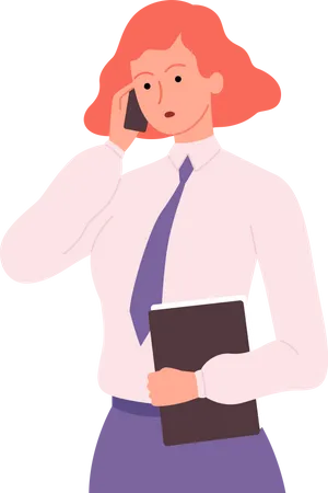 Businesswoman talking on mobile  Illustration