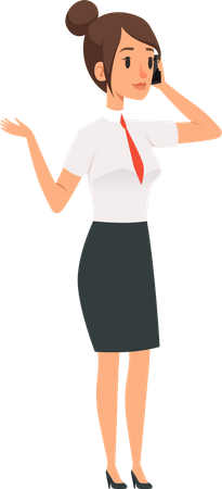 Businesswoman talking on phone  Illustration