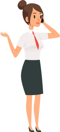 Businesswoman talking on phone  Illustration