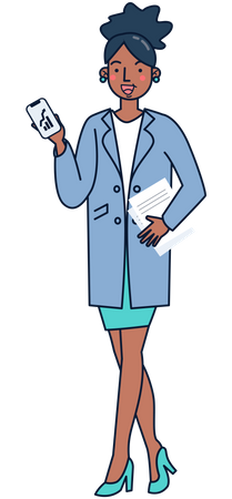 Businesswoman talking on phone  Illustration