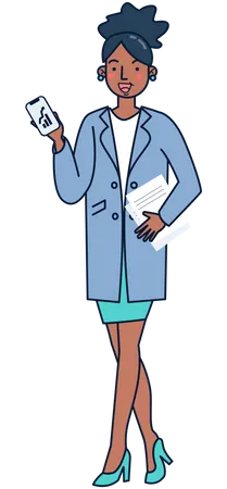 Businesswoman talking on phone  Illustration