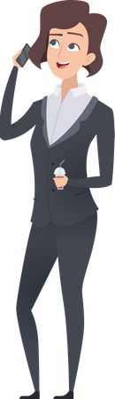 Businesswoman talking on phone  Illustration