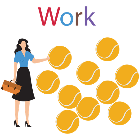 Businesswoman telling about business work  Illustration