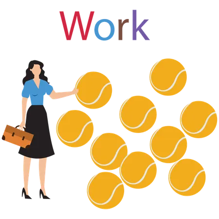 Businesswoman telling about business work  Illustration