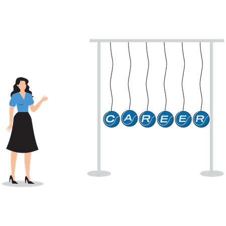 Businesswoman telling about career launch  Illustration