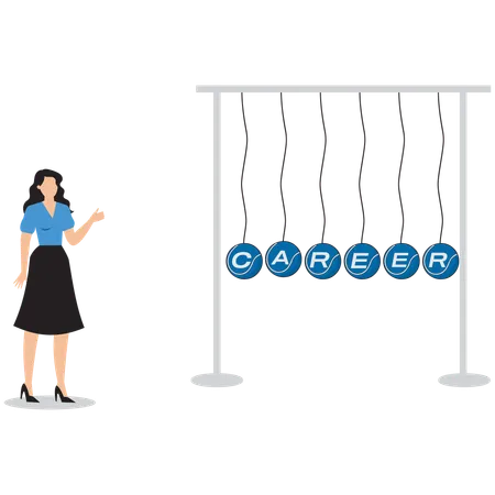 Businesswoman telling about career launch  Illustration