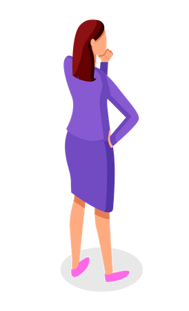 Businesswoman thinking  Illustration