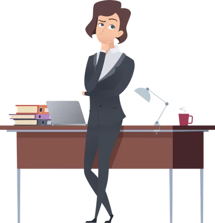 Male Female Business Characters Different Office Situation Illustration