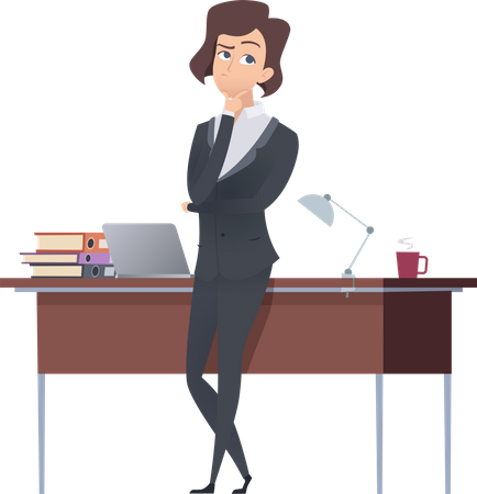 Businesswoman thinking something  Illustration