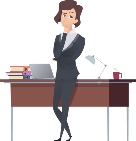 Businesswoman thinking something  Illustration