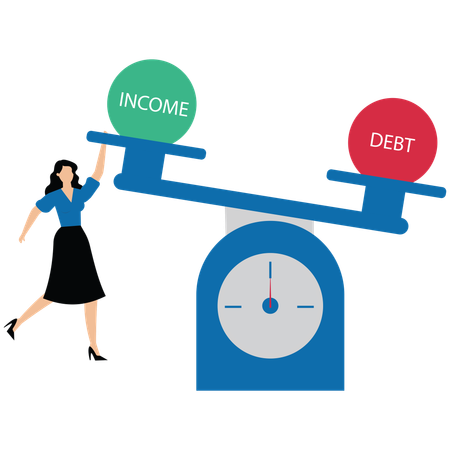 Businesswoman try to make it in balance  Illustration