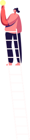 Businesswoman trying to achieve success  Illustration