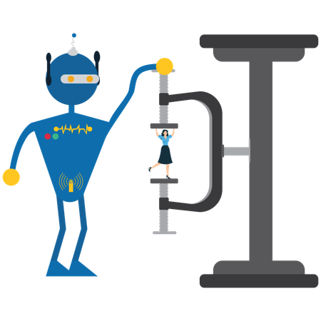 Businesswoman Under pressure from AI  Illustration