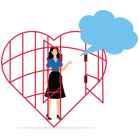 Businesswoman using freedom of speech  Illustration