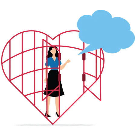 Businesswoman using freedom of speech  Illustration