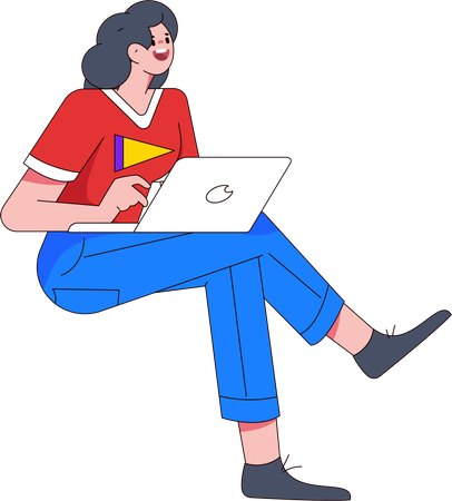 Businesswoman using laptop  Illustration