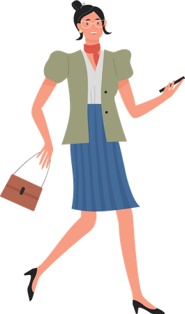 Businesswoman using smartphone  Illustration