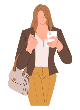 Businesswoman using smartphone  Illustration