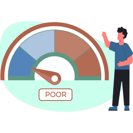Businesswoman viewing at credit score  Illustration