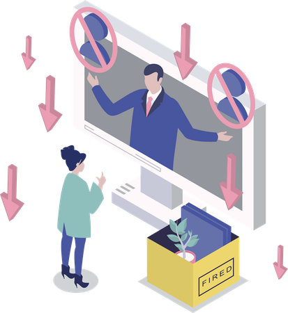 Businesswoman views loss in share market  Illustration