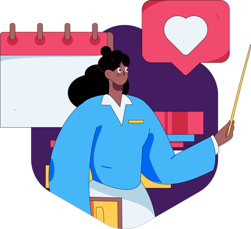 Businesswoman visits customer feedback page  Illustration